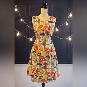 Colorful Mushroom Print Dress